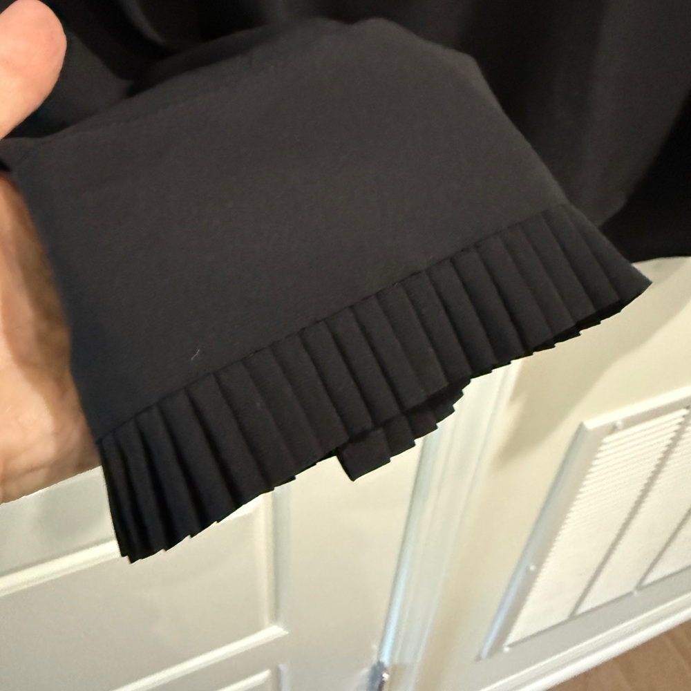 Calvin Klein Black Blouse with Pleated Details Interview Outfit Women Minimalist - Picture 5 of 6